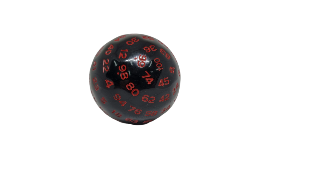 Opaque Black w/Red - Single 55mm d100 (1) - ACE