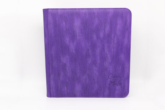 Purple Wood Grain - 12pkt Card Binder - Zippered - 528 Cards - Game Mate