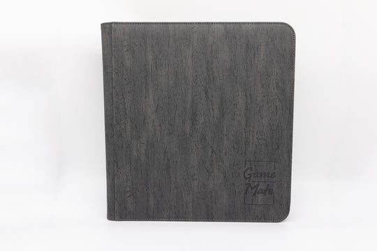 Grey Wood Grain - 12pkt Card Binder - Zippered - 528 Cards - Game Mate