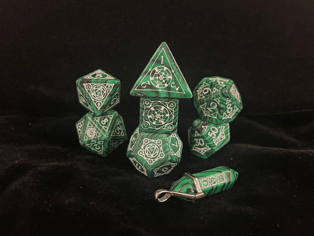 Alchemy - Malachite - Polyhedral Dice Set (7) - Level Up Dice