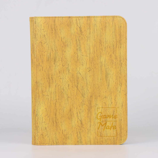 Yellow Wood Grain - 12pkt Card Binder - Zippered - 528 Cards - Game Mate