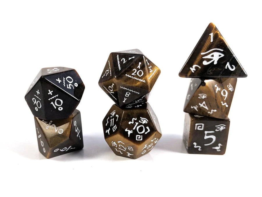 Hyro - Tiger's Eye - Polyhedral Dice Set (7) - Level Up Dice