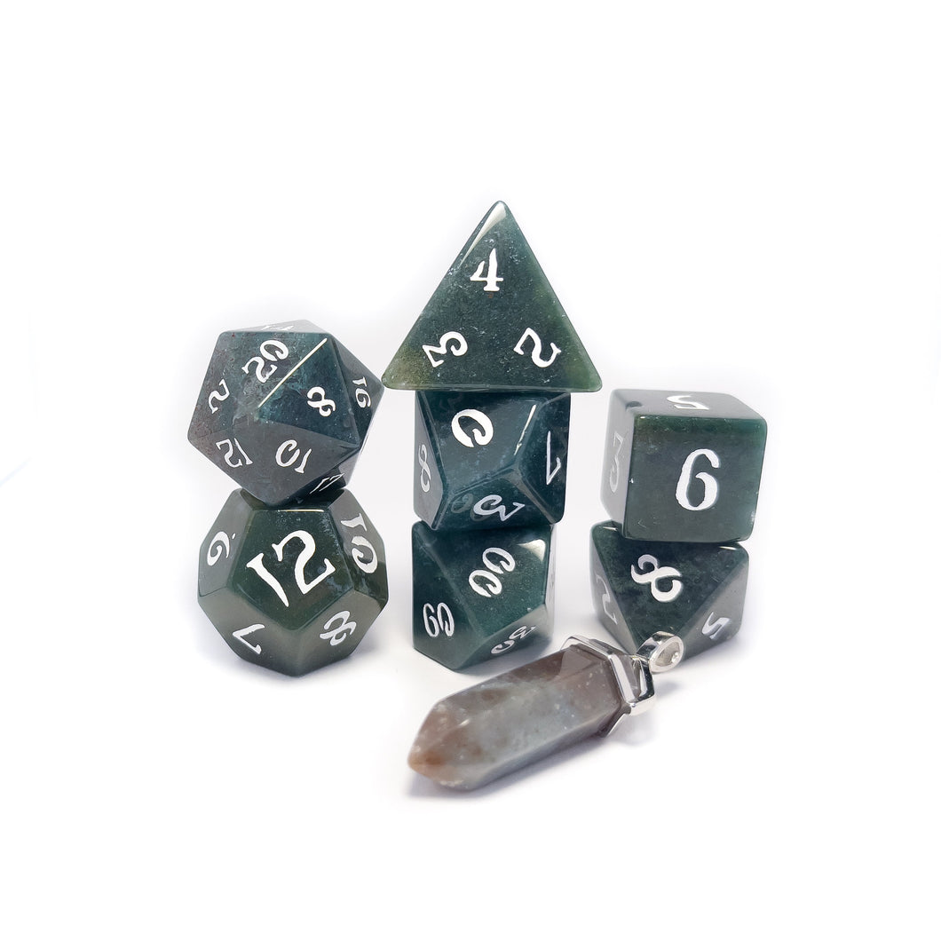 Eldritch - Indian Agate - Polyhedral Dice Set (7) - Level Up Dice