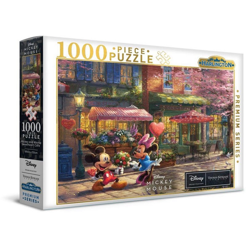 Mickey and Minnie Sweetheart Cafe - Thomas Kinkade - 1000pc Jigsaw Puzzle - MJM20305