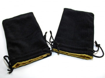 Black w/ Gold Lining - Large Velvet Dice Bag - Koplow