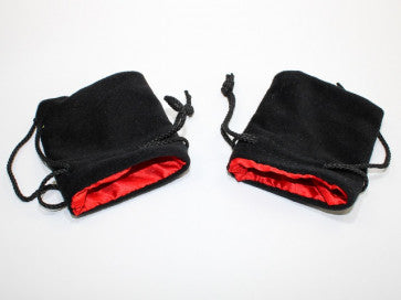 Black w/ Red Lining - Small Velvet Dice Bag - Koplow