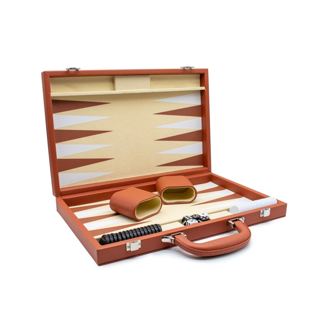 Brown - Leather Backgammon Set - LPG Classics - LPG