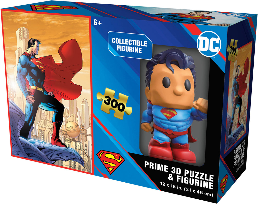 Superman - DC - 300pc Lenticular Jigsaw Puzzle & Figurine - Prime3D